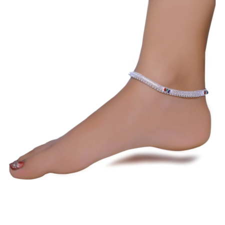 Indian traditional white metal bridal design partywear anklets