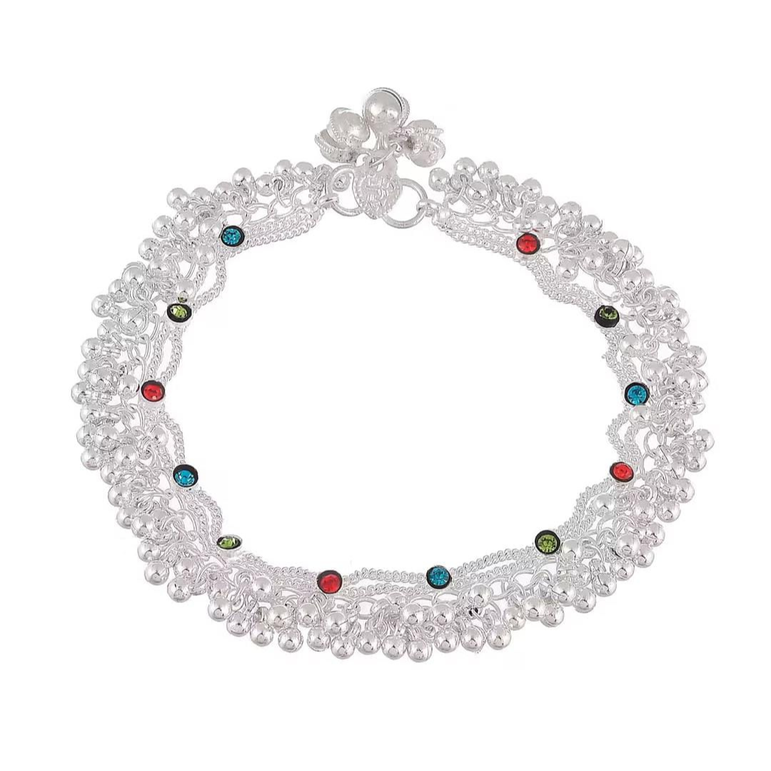 Beautiful Silver Plated Anklets For Women And Girls 10 Inch Beautiful Silver Plated Anklets For Women And Girls 10 Inch