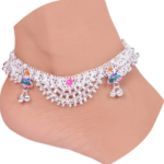 Beautiful Silver Plated Anklets For Women And Girls 10 Inch Length